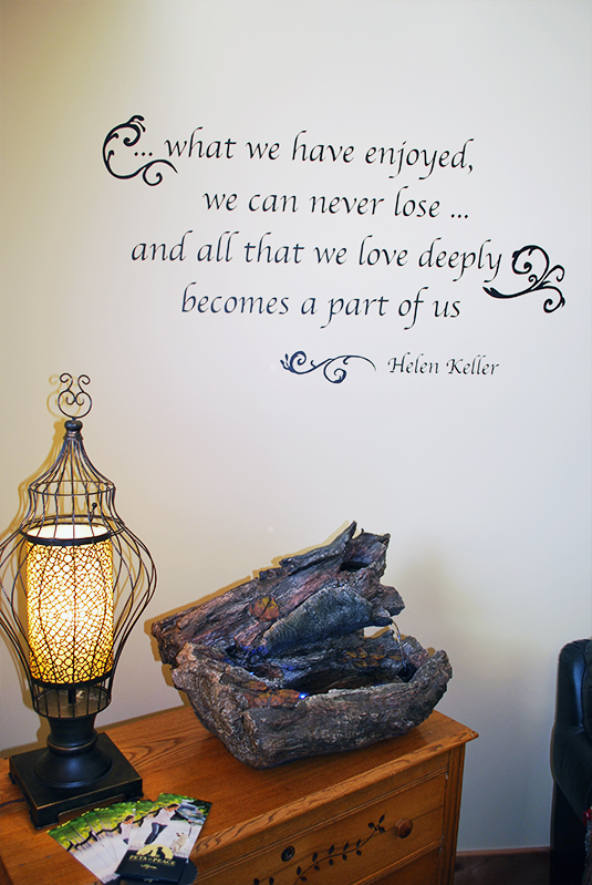 Pet Memorial Lounge Hellen Keller Quote
